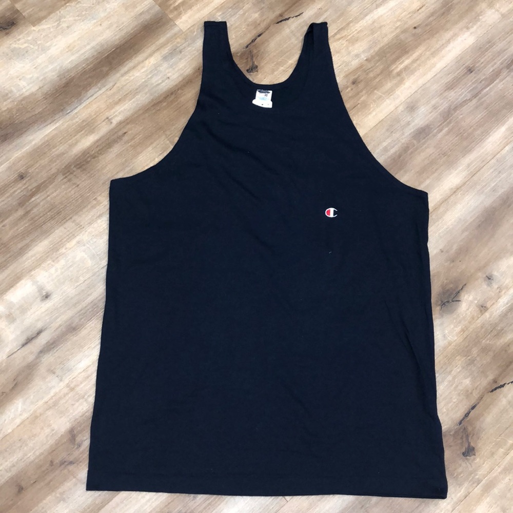 CHAMPION VINTAGE 80s NAVY BLUE SNALL LOGO TANK TOP